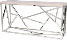 консоль geometric 180x50x90 хром, светло-коричневая столешица в Бийске