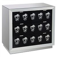 зеркальный комод с ящиками safe (черепа) зеркальный, черный в Бийске