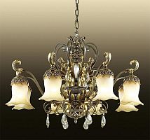 подвесная люстра odeon light safira 2802/8 бежевая в Бийске