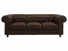 диван chester classic трехместный прямой коричневый в Бийске