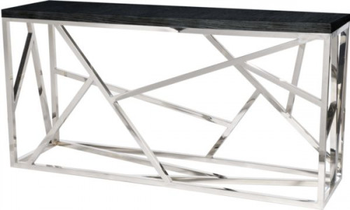 консоль geometric 180x50x90 хром, черная столешница в Бийске