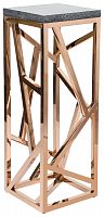 консоль geometric высокая 40x40x110 золото, серая столешница в Бийске
