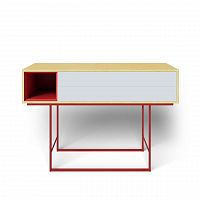 консоль с ящиками на металлических ножках бело-красная quadro new в Бийске