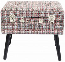 kare design пуф suitcase, коллекция "чемодан" 50*45*35, полиэстер, лен, полиуретан, сосна, красный в Бийске