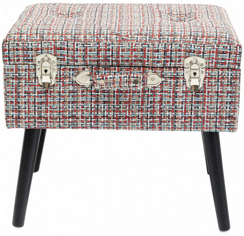 kare design пуф suitcase, коллекция "чемодан" 50*45*35, полиэстер, лен, полиуретан, сосна, красный в Бийске