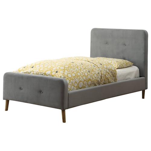 кровать button tufted flannelette gray 90х200 в Бийске