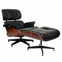 кресло eames style lounge chairчерное с коричневым в Бийске