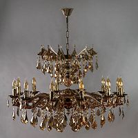 подвесная люстра ambiente leon 2128/12+12 pb tear drop бронза в Бийске