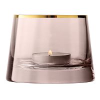подсвечник стеклянный коричневый с золотым ободком для чайной свечи light, 6,6 см в Бийске