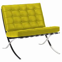 кресло barcelona chair кожа лимонное в Бийске