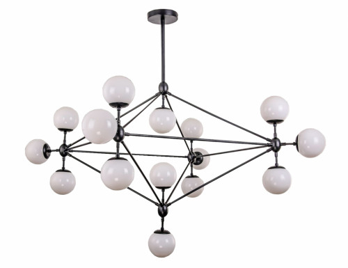 люстра modo 15 black+white черная, белые плафоны в Бийске