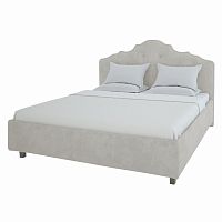 кровать двуспальная 180х200 светло-бежевая с фигурным изголовьем palace в Бийске