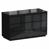 комод kristal 3 ящика черный глянец в Бийске