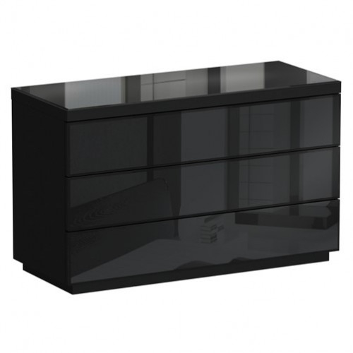 комод kristal 3 ящика черный глянец в Бийске