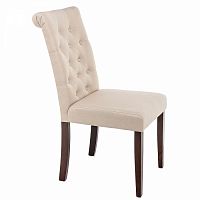 стул деревянный amelia dark walnut / fabric cream в Бийске
