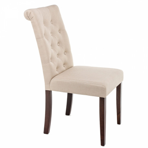 стул деревянный amelia dark walnut / fabric cream в Бийске