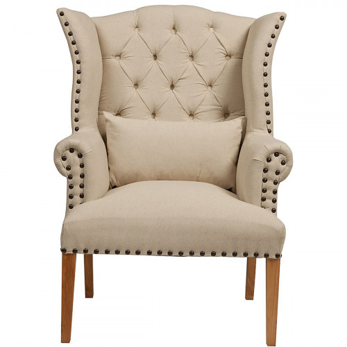 кресло quinn tufted armchair бежевое в Бийске