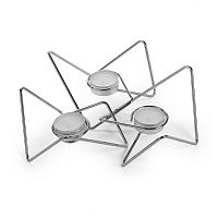 набор подсвечников серебряных металлических для чайных свечей tri-angular loop, 7 см, 3 штуки в Бийске