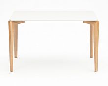стол обеденный с белой столешницей и коричневыми ножками rectangle compact в Бийске