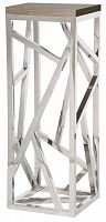 консоль geometric высокая 40x42x110 хром, коричневая столешница в Бийске