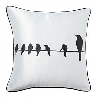 подушка с птичками на проводах birdies on a wire white в Бийске