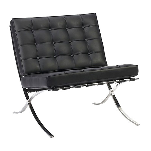 кресло barcelona chair кожа черное в Бийске