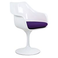 кресло tulip armchair бело-фиолетовое шерсть в Бийске